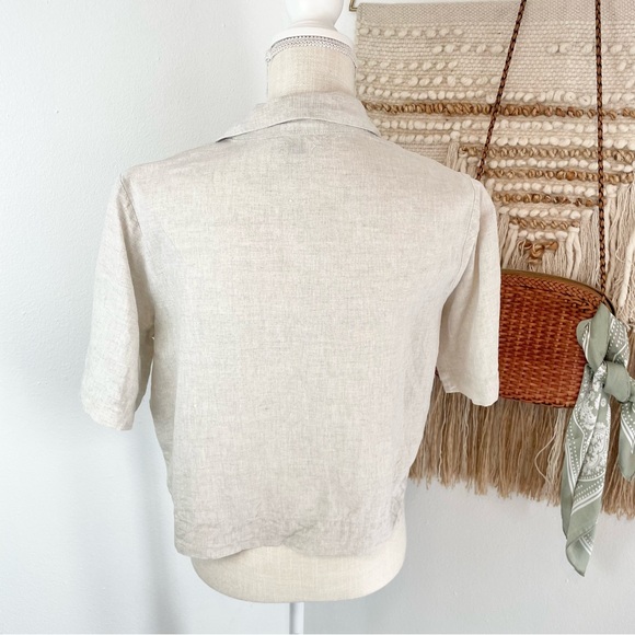 Faherty Summer Sands Linen Camp Shirt In Fog M - Picture 4 of 5